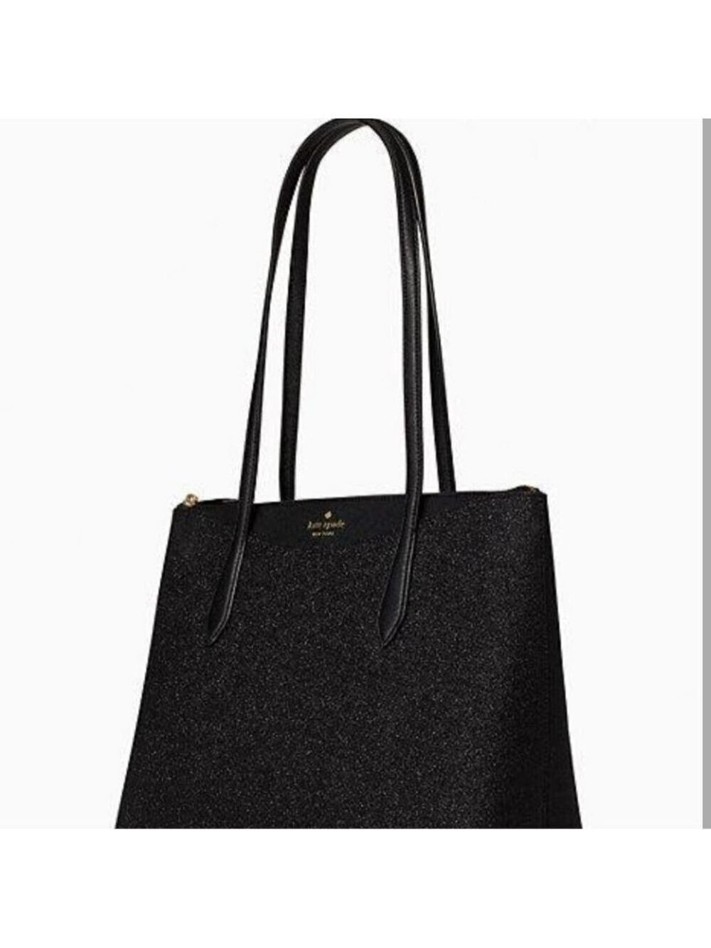 KATE SPADE NEW YORK BLACK SHIMMY TOTE - Picture 3 of 8